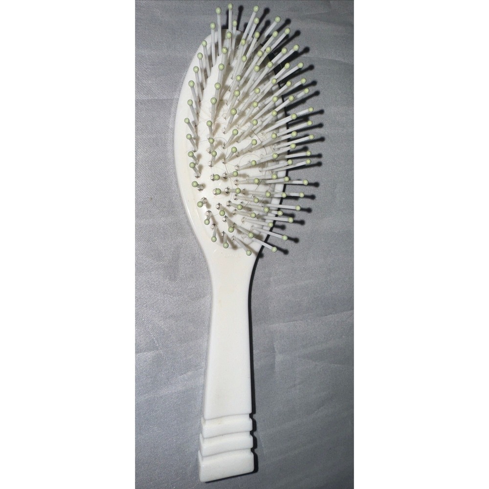 Vintage Clinique Hair‎ Brush Ball Tipped Small Travel White Plastic